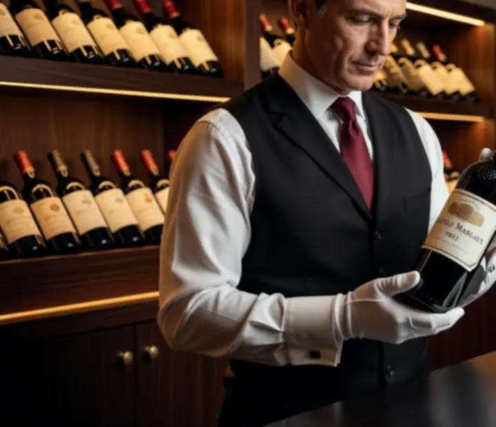 Service de vin dans une cave d’exception.