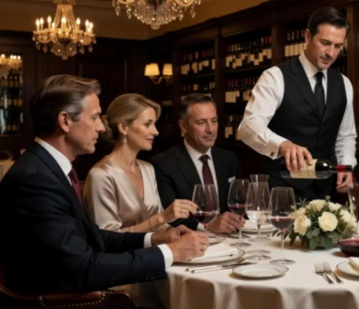 Dégustation de vins d'exception dans un cadre chic avec sommelier.